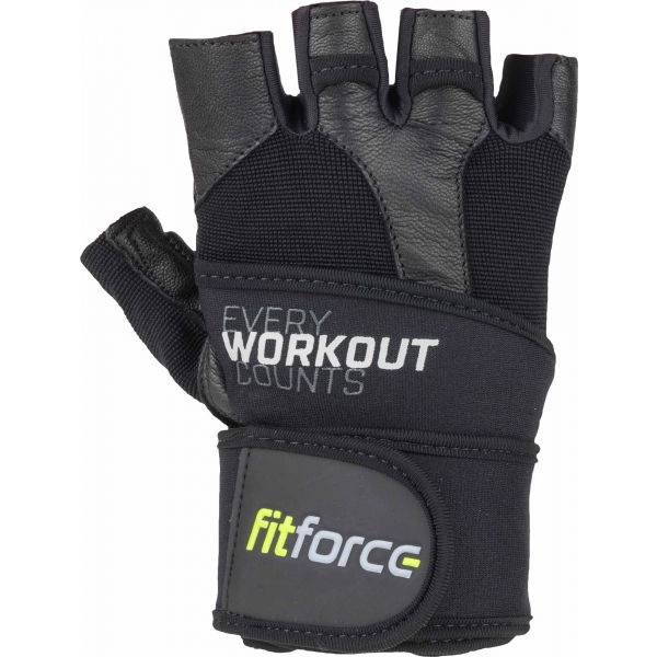 Fitforce LINEAR Kožené fitness rukavice